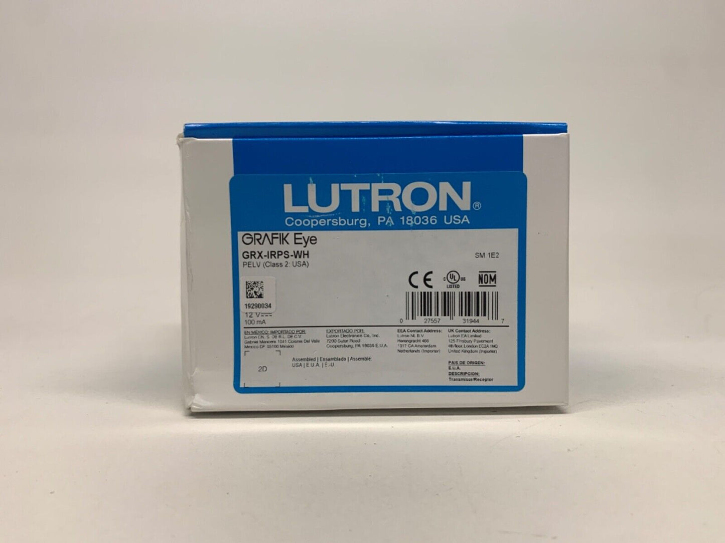 LUTRON GRX-IRPS-WH Infrared Transmitter/Receiver (TX/RX)