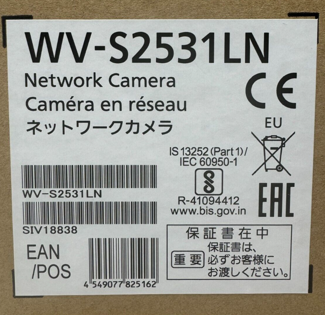 Panasonic WV-S2531LN 2MP 1080p H.265 Outdoor Vandal Dome Network Camera