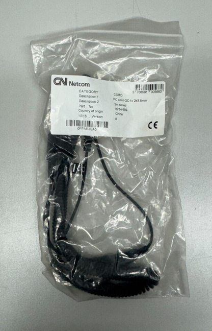 Jabra 8734-599 GN Netcom Coiled QD PC Cord with 2 x 3.5 mm Jack LOT OF 10