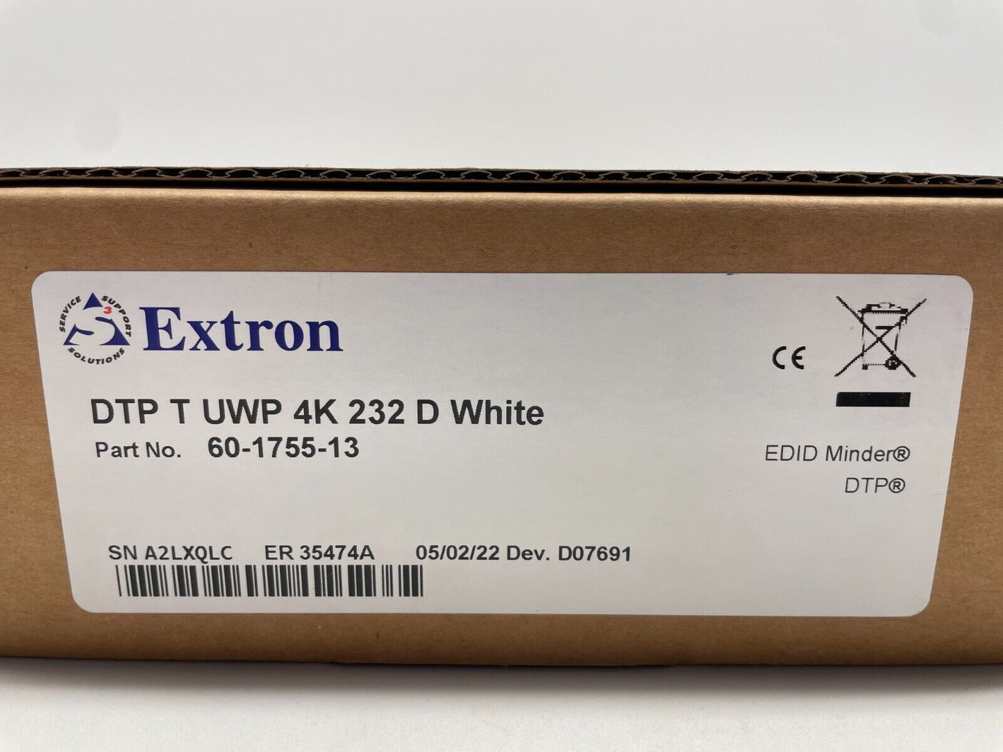 Extron DTP T UWP 4K 232 D White Two Input DTP Wallplate Transmitter 60-1755-13