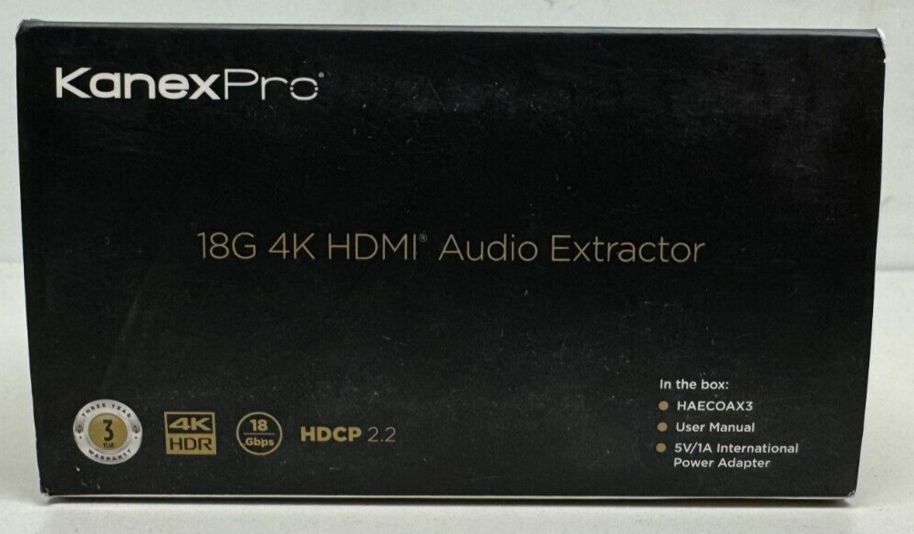 KanexPro HAECOAX3 18G 4K HDMI Audio Extractor NEW