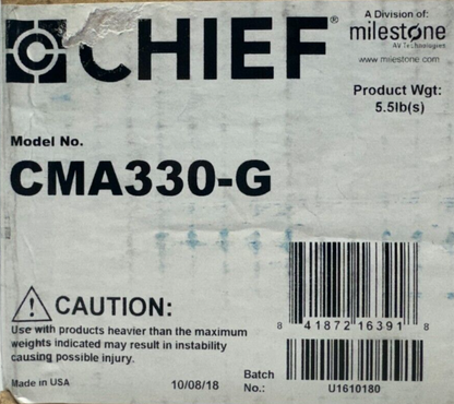 Chief CMA330-G 8 x 8" Offset Ceiling Plate (TAA Compliant)