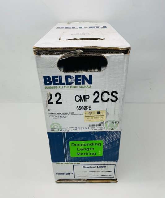 Belden 6500PE 009Z500 Plenum-Rated Commercial Speaker Cable - 500ft