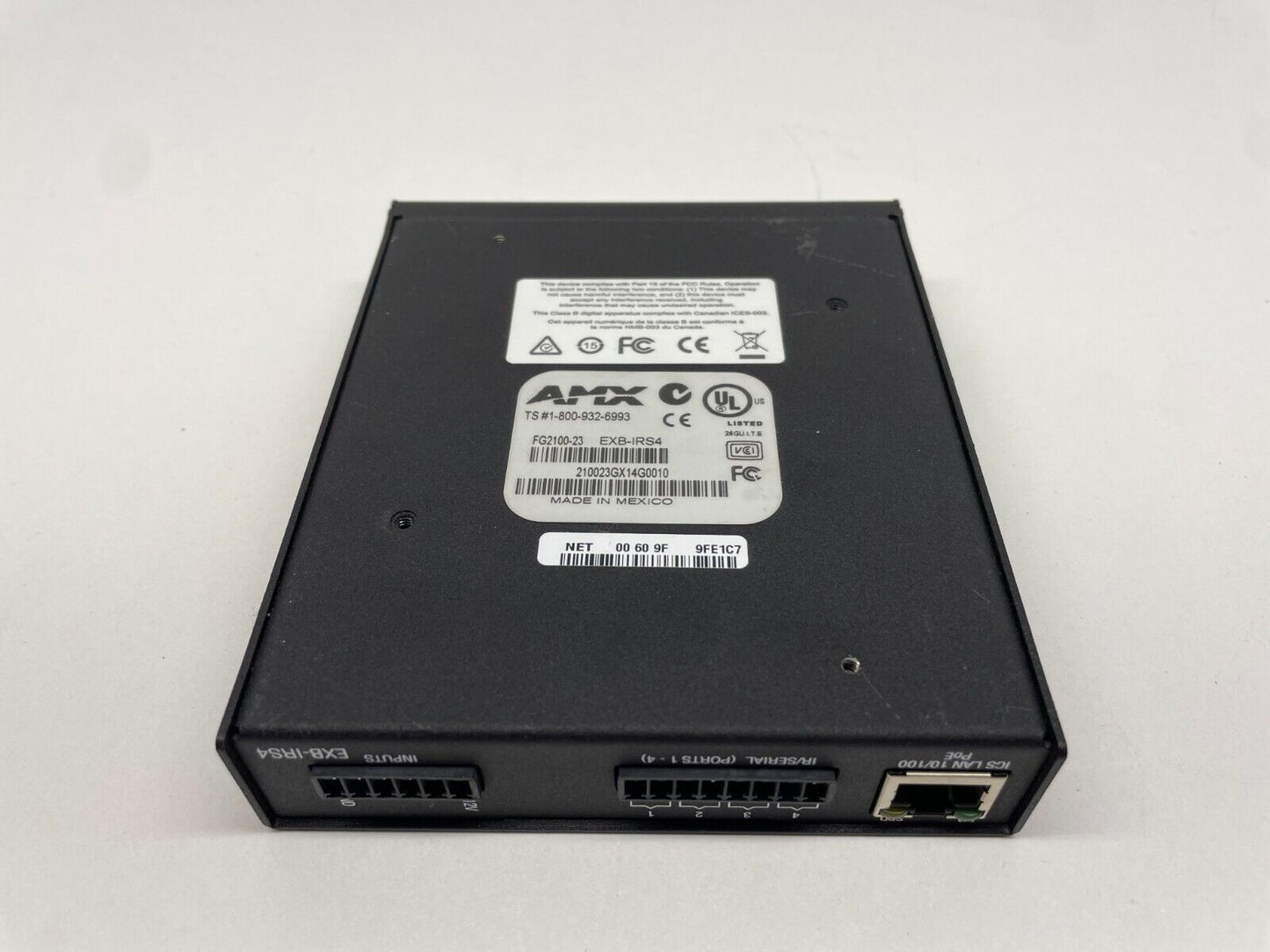 AMX EXB-IRS4 ICSLan IR/S Interface 4IR/S and 4 Inputs Control Box FG2100-23