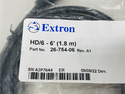 Extron 26-754-06 HDMI Premium High Speed HDMI Cable 6' LOT OF 2