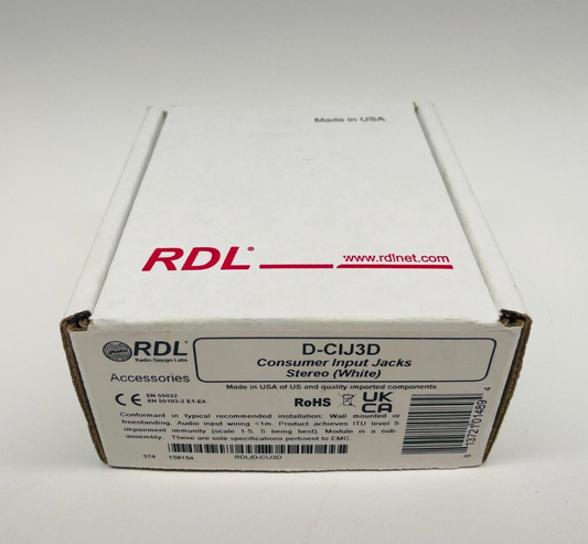 RDL D-CIJ3 Consumer Input Jacks (Mono) (White/Gray)