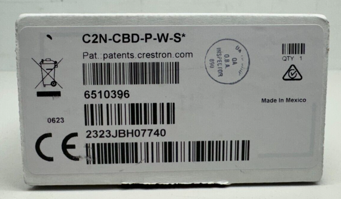 Crestron C2N-CBD-P-W-S Cameo Keypad, Standard Mount, White Smooth 6510396