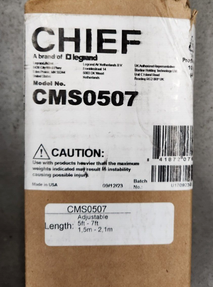 Chief CMS-0507 5-7' Speed-Connect Adjustable Extension Column (Black) CMS0507