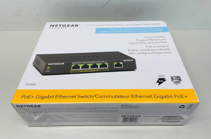 Netgear Business 5-Port Gigabit Ethernet PoE+ Unmanaged Switch GS305P-200NAS