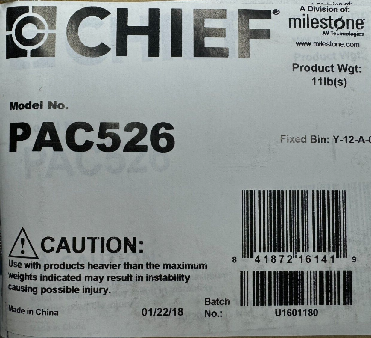 Chief PAC526 In-Wall Storage Box (Large)