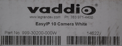 Vaddio EasyIP 10 Camera White 999-30200-000W (New Sealed)