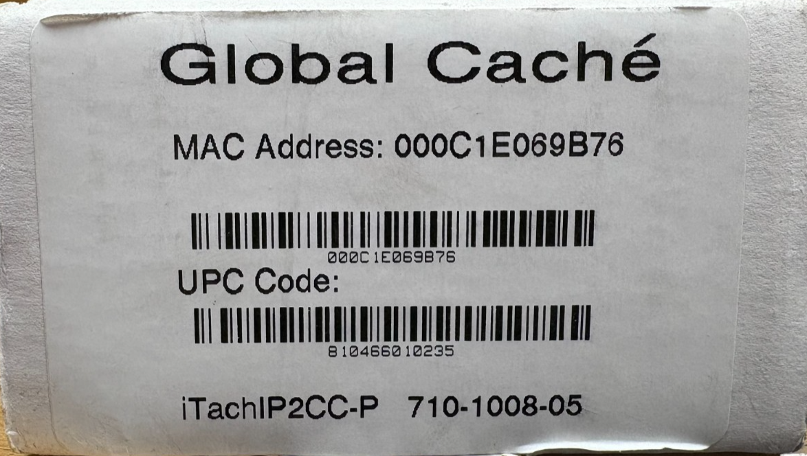 Gobal Cache Global Cache iTach IP2CC-P Ethernet to Contact Closure w/ PoE (P/N: 71 ...