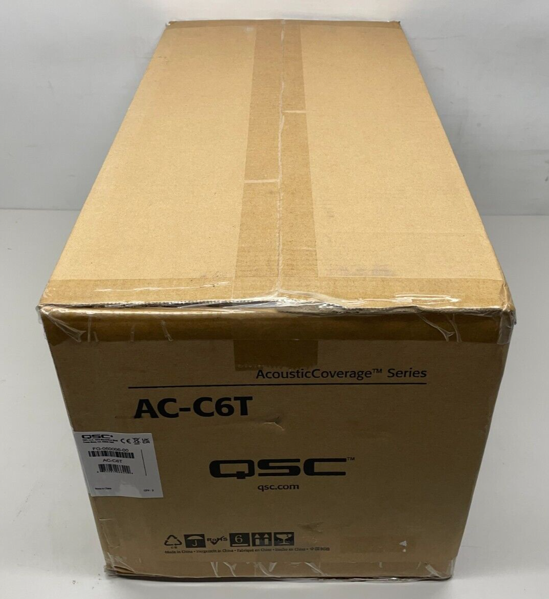 QSC AC-C6T AcousticCoverage Series 6" 2-Way 30W Ceiling Loudspeaker Pair, White