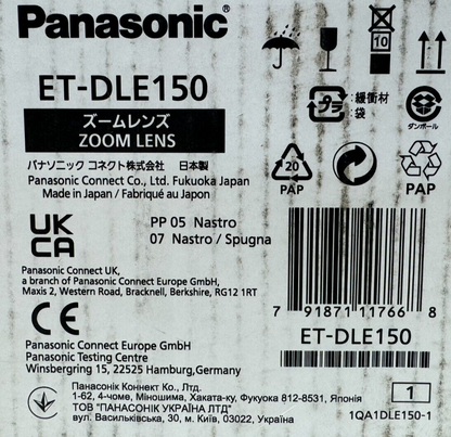 Panasonic ET-DLE150 Short Throw Power Zoom Lens NEW in Sealed Box