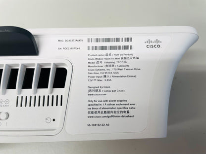 Cisco CS-KIT-MINI-K9 Webex Room Kit Mini for Huddle Spaces