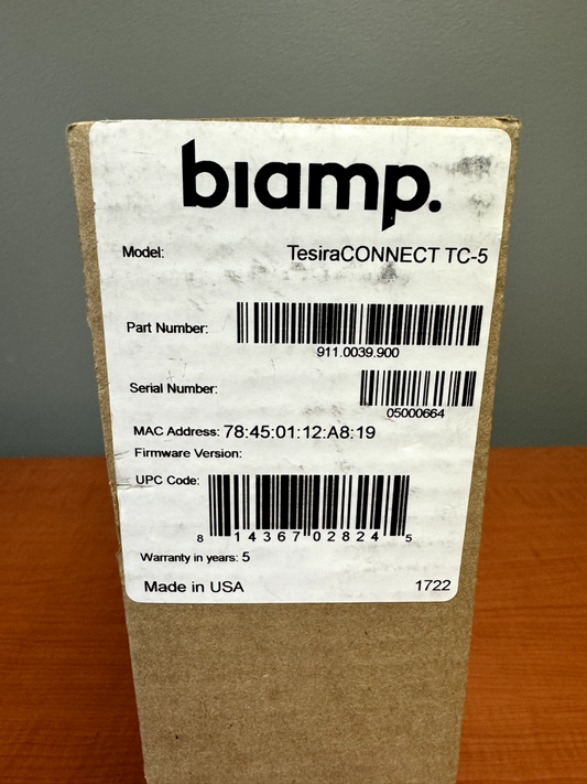 Biamp TesiraCONNECT TC-5 Room Connect Device Network Expansion 911.0039.900