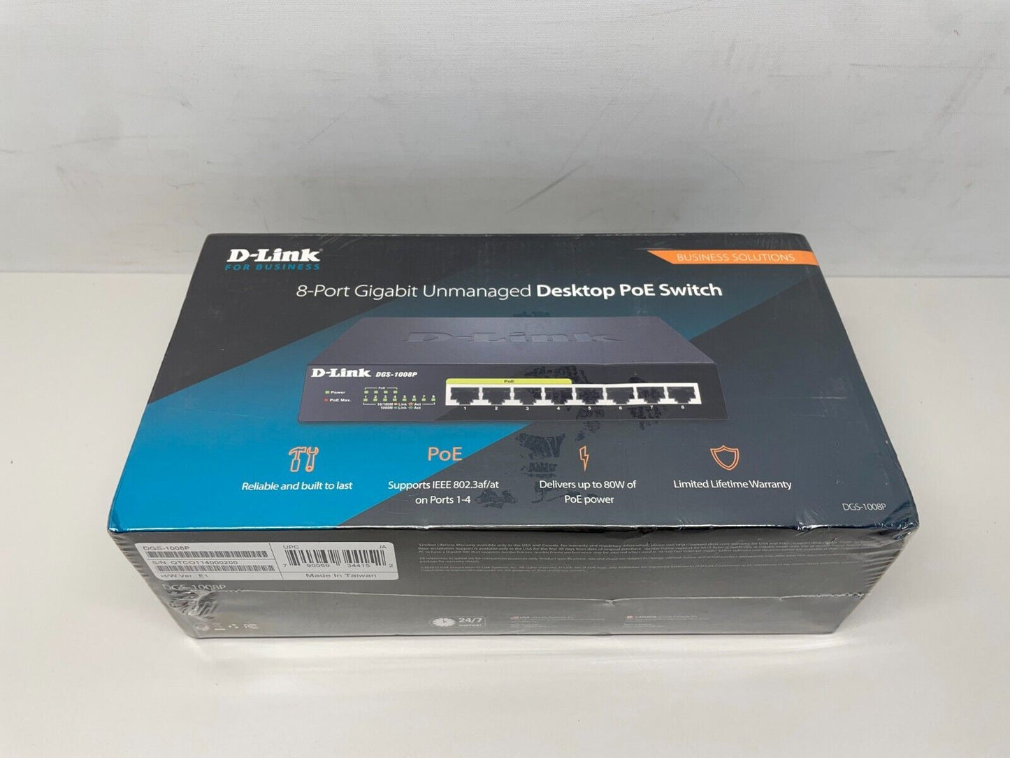 D-Link DGS-1008P 8-Port Gigabit Unmanaged Desktop PoE Switch