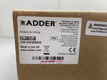 Adder ADDERLink Infinity 1002 Digital Video & Fanless KVM Extender - Receiver