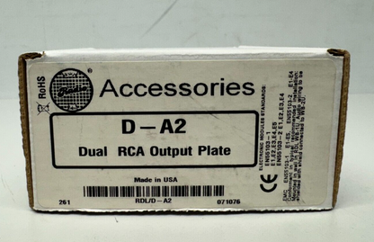 RDL D-A2 RCA Line Output Plate Assembly (White)