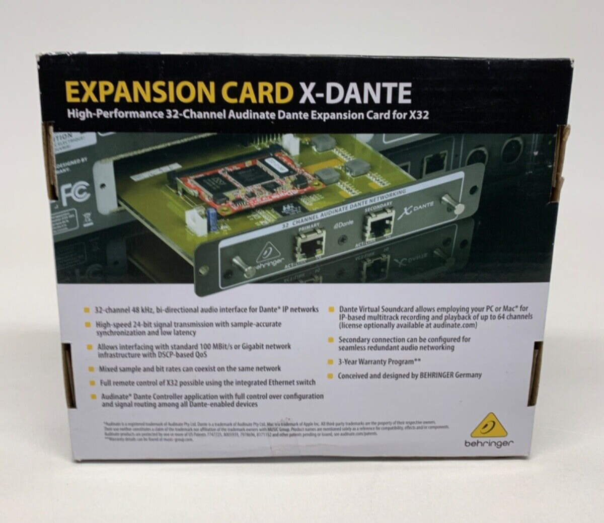 Behringer X-DANTE High-PerformNCE 32-Channel Audinate Dante Expansion ...