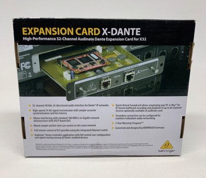 Behringer X-DANTE High-PerformNCE 32-Channel Audinate Dante Expansion Card