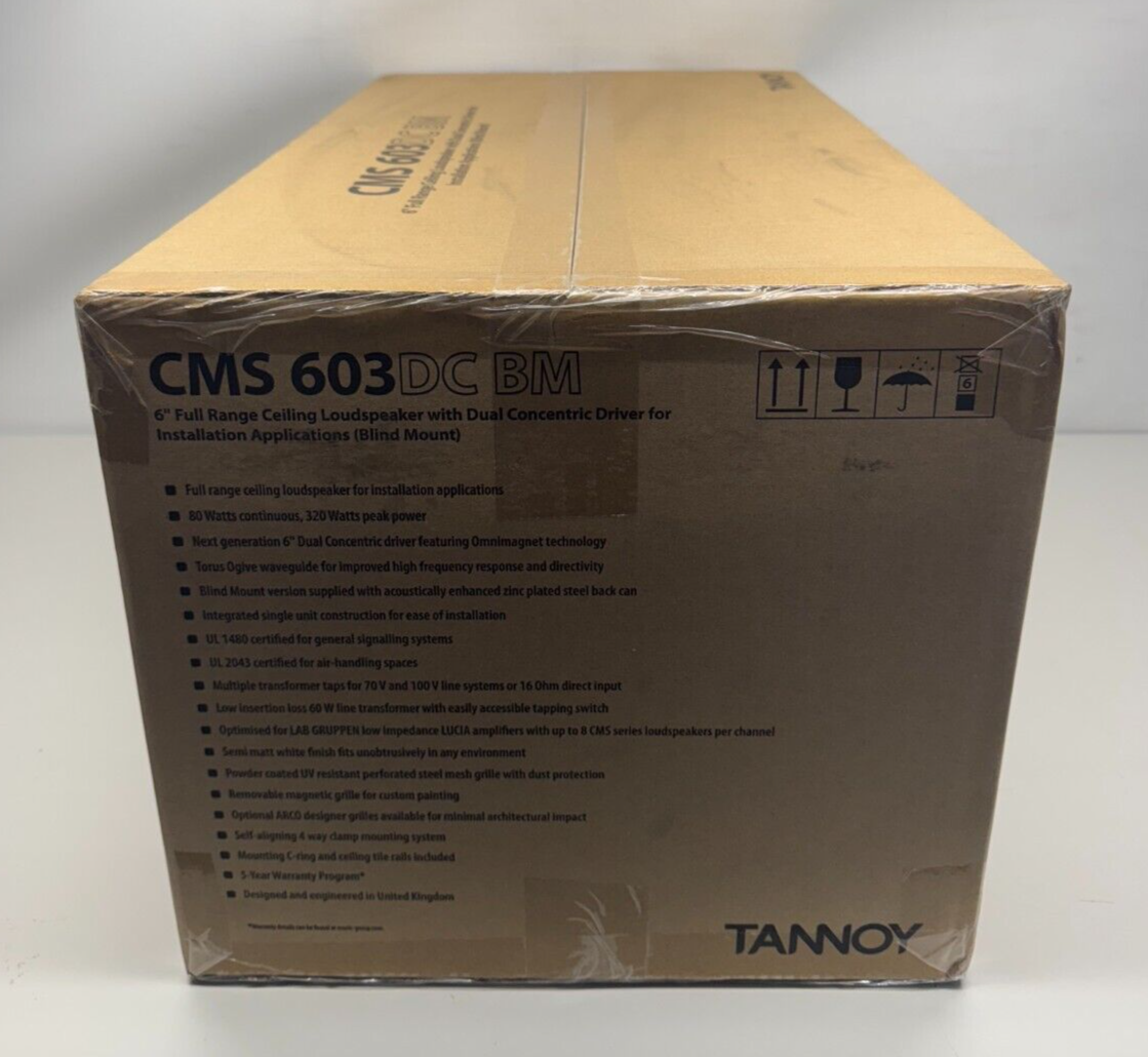 Tannoy CMS 603DC BM 6" Full-Range Ceiling Speaker w/ Dual-Concentric Driver PAIR