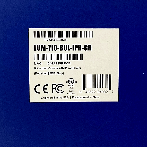 Luma 710 Series LUM-710-BUL-IPH-GR Surveillance Camera