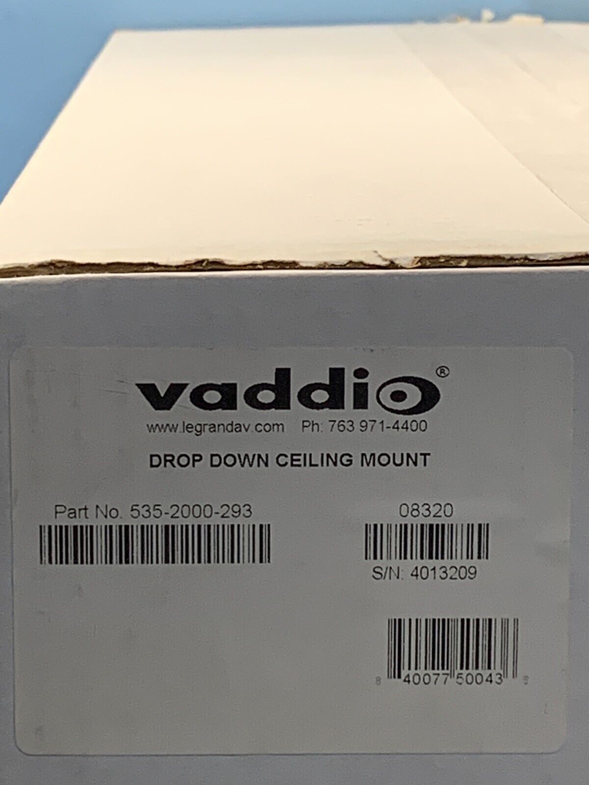 Vaddio 535-2000-293 Drop Down Ceiling Mount for Large PTZ Cameras - Long