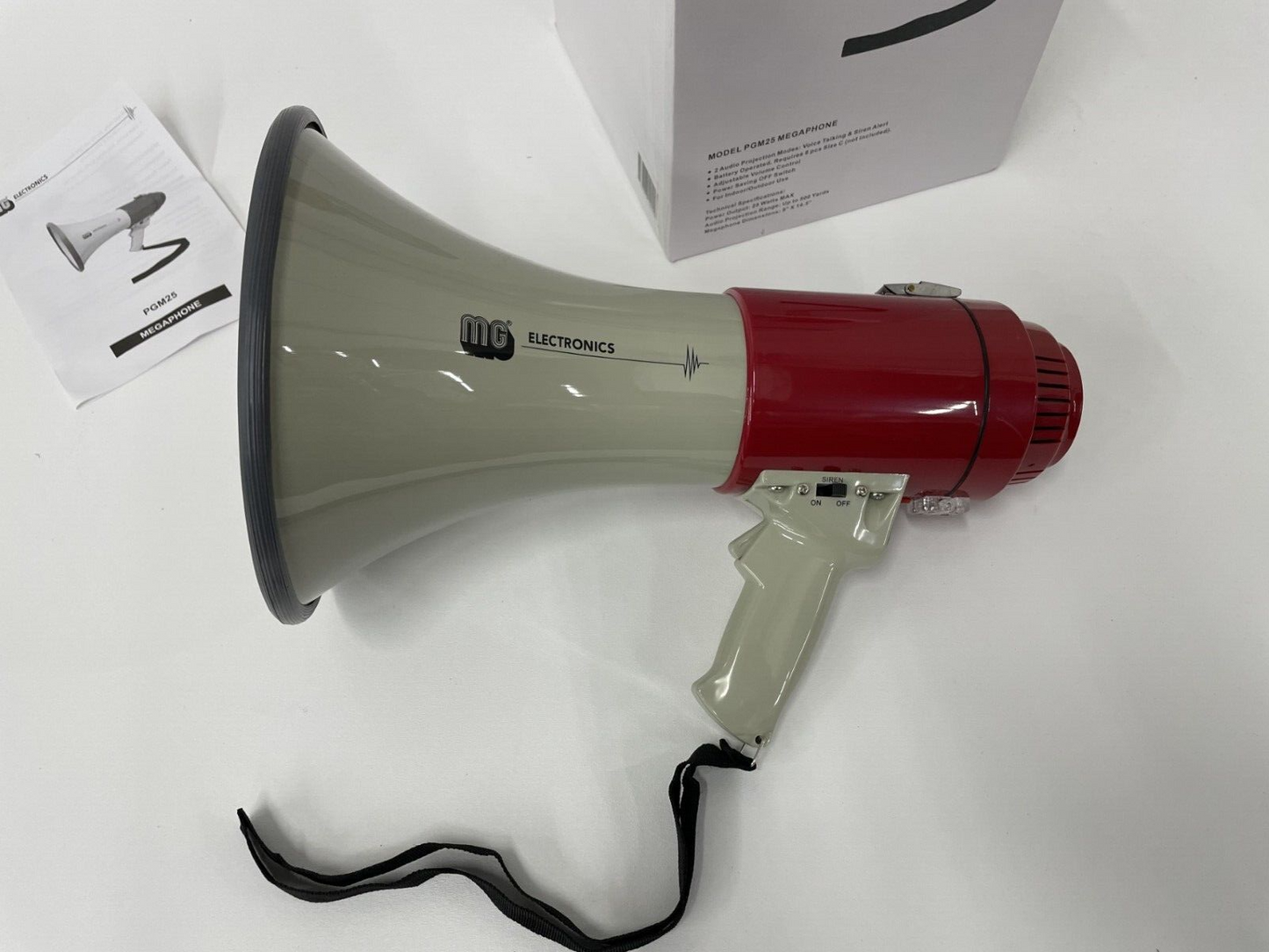 MG Electronics PGM-25 Megaphone Audio PA Bullhorn with Both Talk & Siren Modes