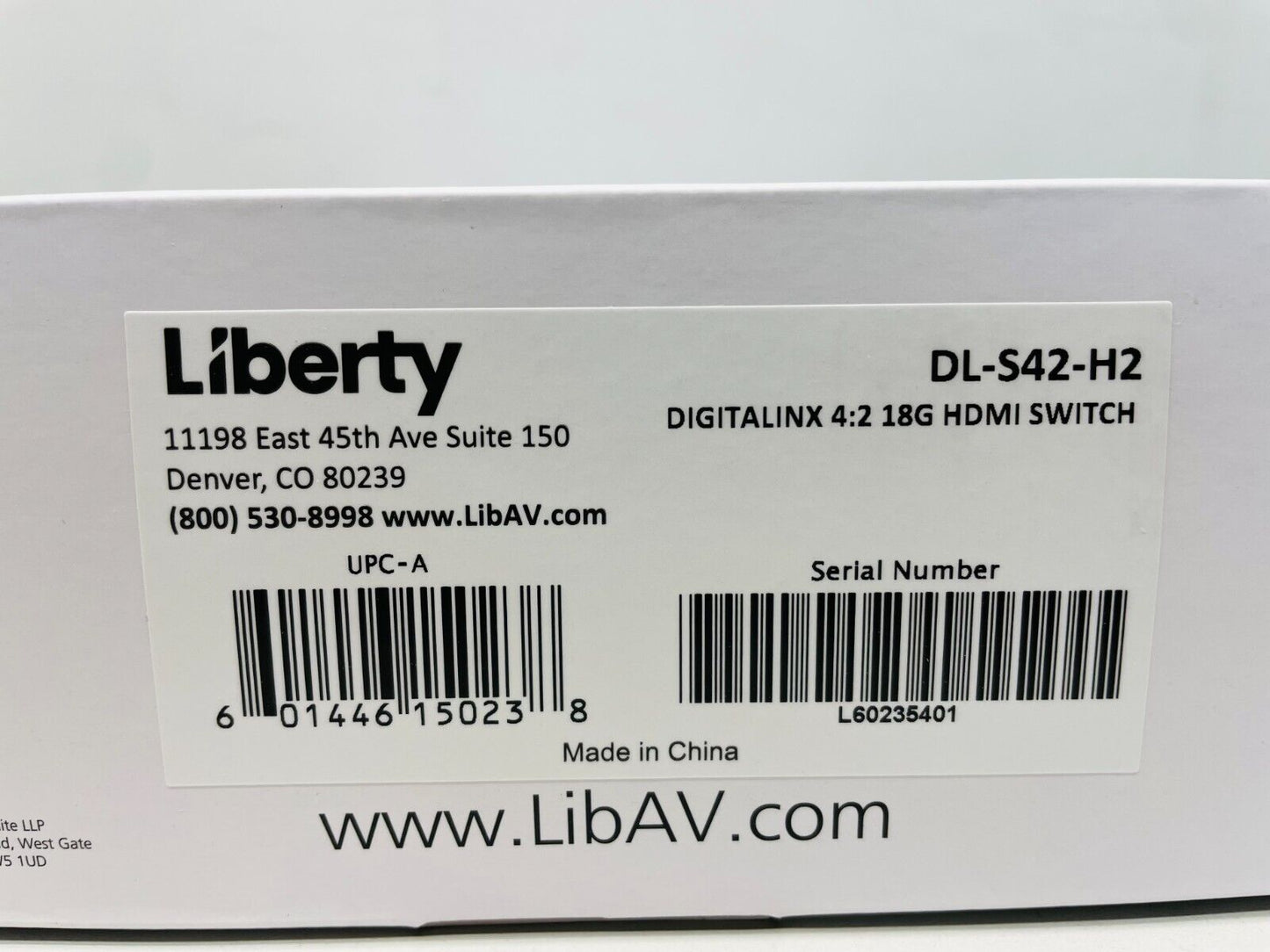 Liberty DL-S42-H2 DigitaLinx 4x2 HDMI 2.0 Matrix Switch W/ ARC