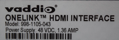 998-1105-043 Vaddio OneLink HDMI INTERFACE