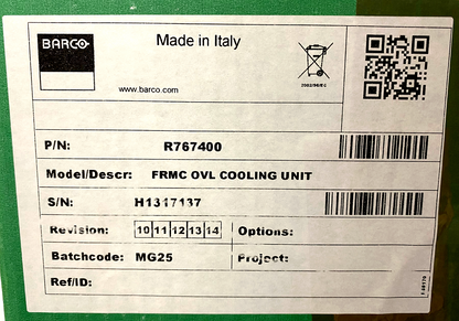 BARCO R767400 Front End Box SXGA FRMC OLV Cooling Unit