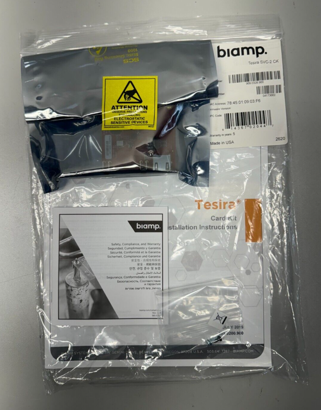 Biamp Tesira SVC-2 CK (Card Kit) 2-line Modular VOIP Interface Card 909.0328.900