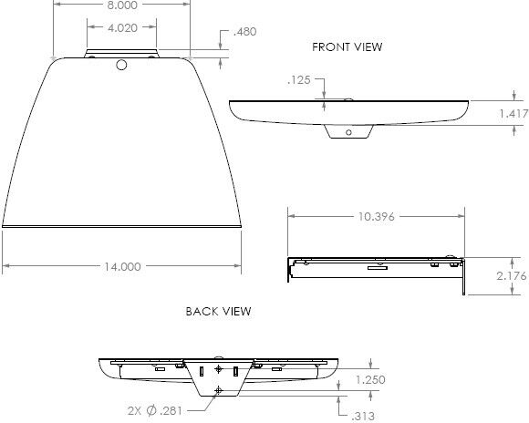 Chief PAC101B Component Shelf Mount