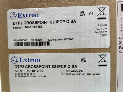 Extron DTP2 CrossPoint 82 4K/60 Scaling Presentation Matrix Switcher 60-1812-92