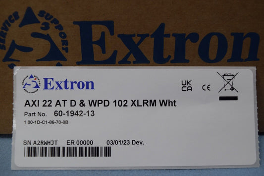 Extron AXI 22 AT D & WPD 102 XLRM (White) Dante Audio Interface 60-1942-13