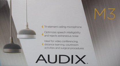 Audix M3 / M3G Tri-Element Ceiling Microphone Hypercardioid Condenser GREY