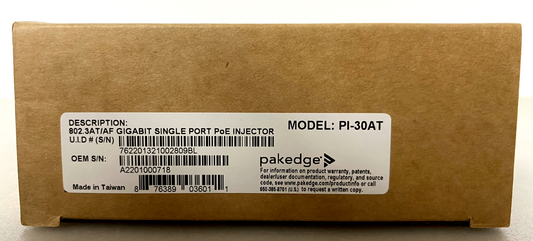 Pakedge PI-30AT 802.3AT/AF Gigabit PoE Injector