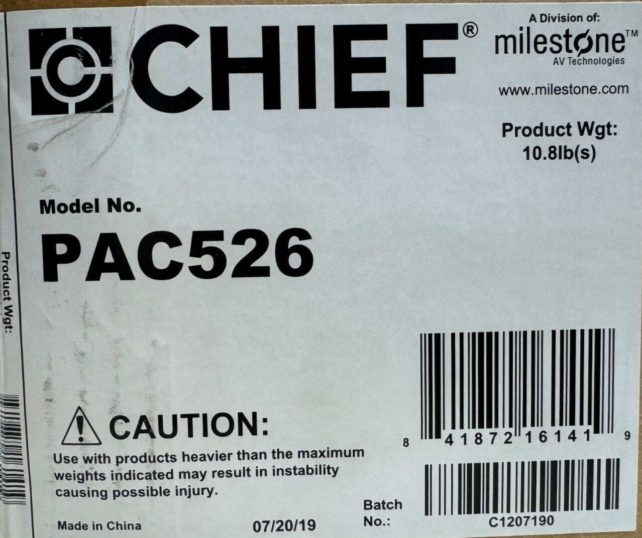 Chief PAC526 In-Wall Storage Box (Large)