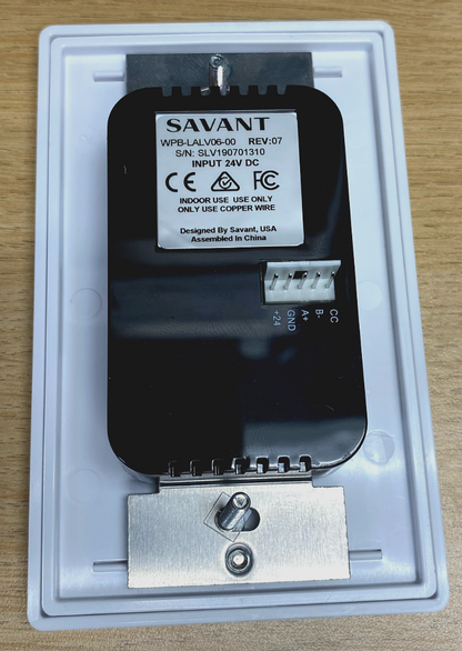 Savant WPB-LALV06-00 Echo Low Voltage Configurable Keypad (REV : 07)
