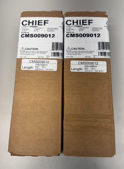 Chief CMS009012 9-12" Speed-Connect Adjustable Extension Column Black (LOT OF 2)