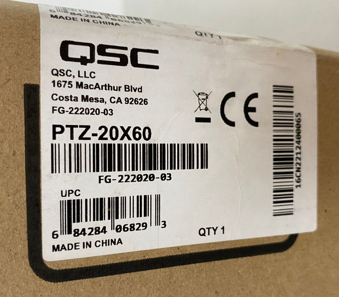 QSC PTZ-20X60 Video Conference PTZ Camera PoE HDMI 3G-SDI USB (FG-222020-03)