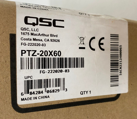 QSC PTZ-20X60 Video Conference PTZ Camera PoE HDMI 3G-SDI USB (FG-222020-03)