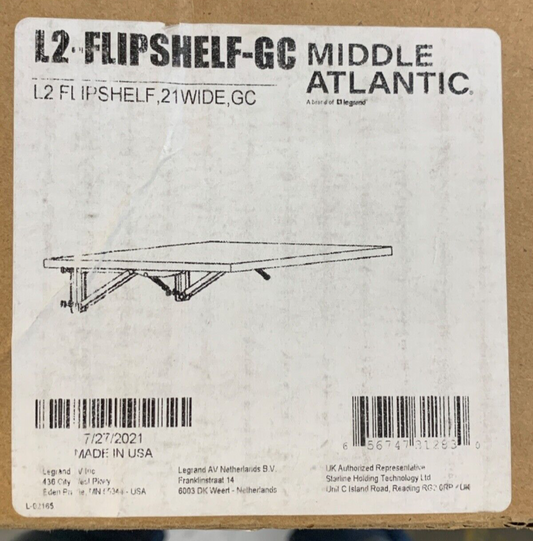 Middle Atlantic L2-FLIPSHELF-GC  21" Flip Shelf (Grained Dark Cherry Melamine)