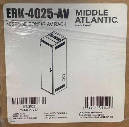 Middle Atlantic ERK-4025-AV ERK 19" Audio-Video Stand-Alone Enclosure