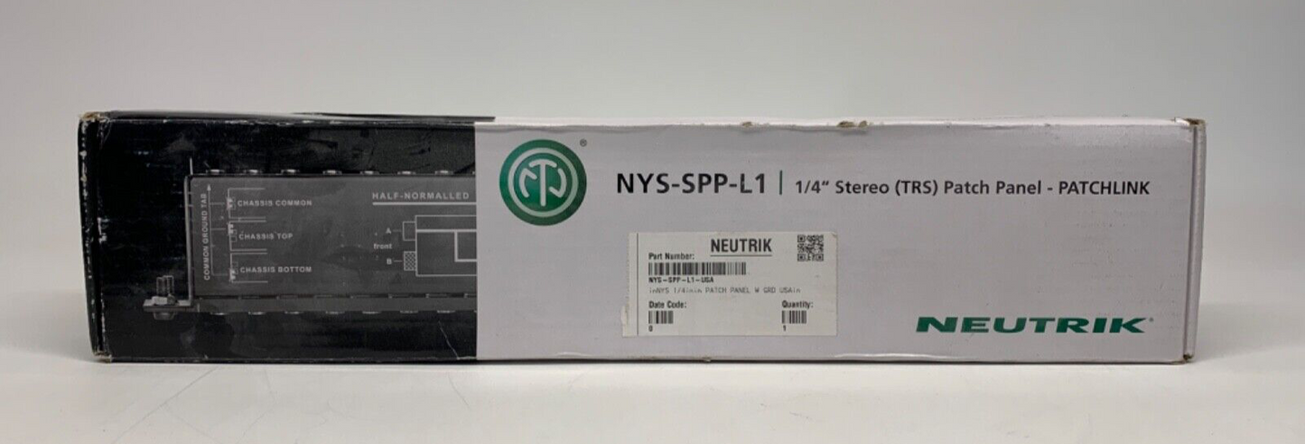 Neutrik NYS-SPP-L1 48-point 1/4" TRS Balanced Patch Panel-Patchlink