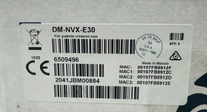 Crestron DM-NVX-E30 DM NVX 4K60 4:4:4 HDR Network AV Encoder 6509496 NOB