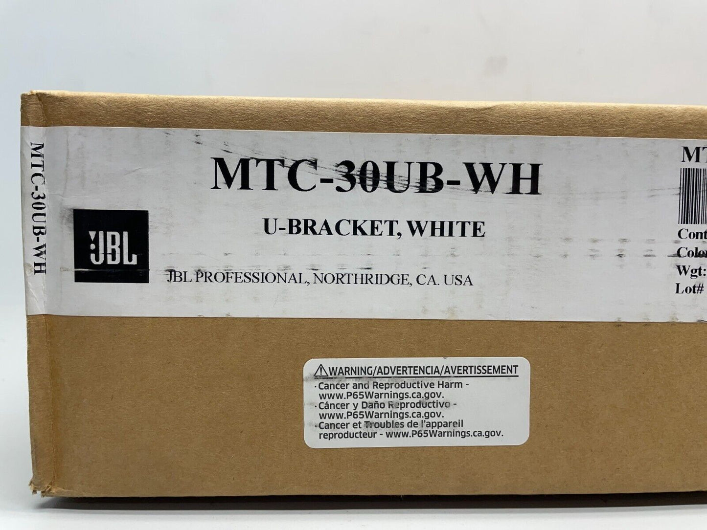 JBL MTC-30UB-WH Mounting U-Bracket for Control 30 Speaker - White