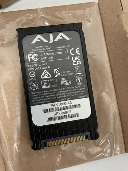 AJA PAK 1000-X3 High Capacity 1TB Solid State Drive/Compact SSD Recording Media