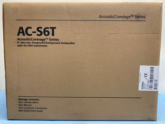 QSC AC-S6T WHT Acoustic Coverage Series 6.5 30W Loudspeaker Single w/Transformer